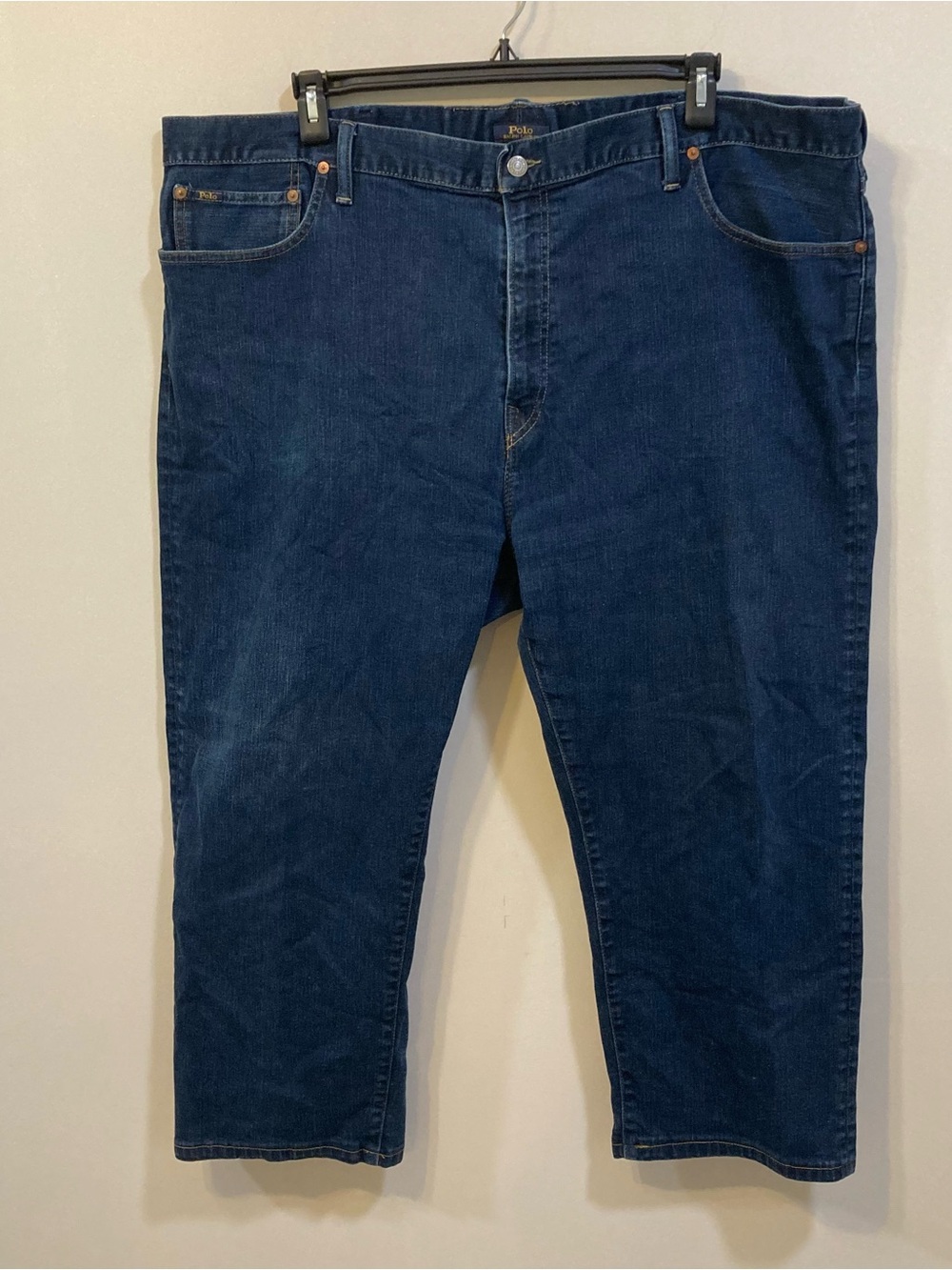 Polo Ralph Lauren Varick Slim Straight 48X26 Blue Dark Wash Mens Denim Jeans